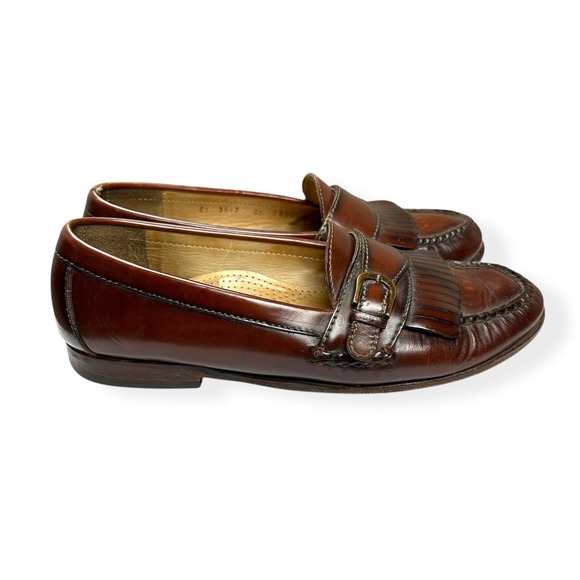 Cole Haan Loafers Mens 8.5 Shoes Kiltie Buckle Classic Brown Leather Dress Strap - Picture 2 of 13